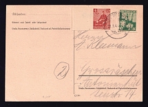 1946 (21 Jan) Grosraschen, Postcard, Germany Local Post (Mi. 43 B, 44 B, CV $60)
