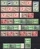 1936 Third Reich, Germany, Collection (Se-tenant, Tete-beche, CV $200)