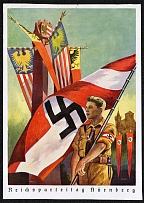 1939 Reich party rally of the NSDAP in Nuremberg. Hitlerjugend flag. UNISSUED, PROBE on Painting Canvas