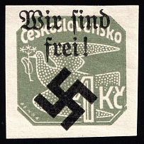 1939 1k Moravia-Ostrava, Bohemia and Moravia, Germany Local Issue (Mi. 40, Type I, CV $70, MNH)