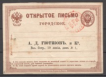 1874 Russia Telegram Open Letter Card (St. Petersburg City Post)