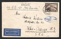 1928 (10 Oct) Germany, Graf Zeppelin airship airmail cover from Friedrichshafen to West-Orange (United States) via New York, 1st flight to North America 'Friedrichshafen - Lakehurst' (Sieger 21 B, CV $120)
