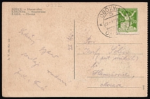 1924 (9 Jul) Czechoslovakia, Postcard from Rakhiv (now Ukraine) franked with 50h