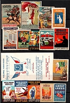 United States, Germany, Europe, Stock of Cinderellas, Non-Postal Stamps, Labels, Advertising, Charity, Propaganda (#131B)