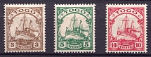 1909-19 Togo, German Colonies, Kaiser’s Yacht, Germany (Mi. 20 - 22)