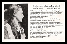 1933-1945 'Antje, my blonde child', Propaganda Postcard, Third Reich Nazi Germany