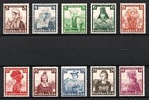 1935 Third Reich, Germany (Mi. 588 - 597, Full Set, CV $230, MNH)
