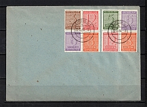 1946 Germany Soviet Occupation Zone Leipzig souvenir cover with HZ 10 and HZ 11 block franking CV 800 EUR RR