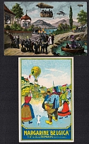 Balloon, Zeppelin, Belgium, Italy, Stock of Cinderellas, Non-Postal Stamps, Labels, Advertising, Charity, Propaganda, Postcard