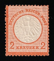 1872 2kr German Empire, Large Breast Plate, Germany (Mi. 24, CV $4,160, MNH)
