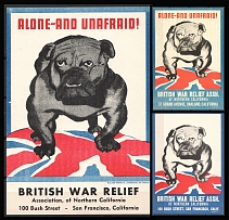 'Alone - and Unafraid!', British War Relief Association of Nothern California, United States, Propaganda Mini Posters