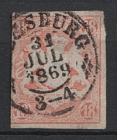 1867 18kr Bavaria, German States, Germany (Mi. 19, Used, CV $290)