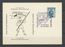 1956 Austria special scouts postcard Baden Pawell memorial race