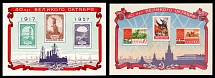 1957 40th Anniversary of October Revolution, Soviet Union, USSR, Russia, Souvenir Sheets (Zv. 1992 - 1993, Full Set, MVLH/MNH)