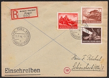 1944 (29 Aug) Third Reich, Germany, Registered cover from Prag 2 to Schonebeck franked with Mi. 877 - 878, 883 (CV $30)