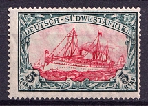 1906-19 5M South West Africa, German Colonies, Kaiser’s Yacht, Germany (Mi. 32 A a, CV $470, MNH)