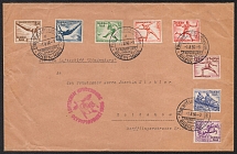 1936 (1 Aug) Olympic Games, Third Reich, Germany, Airmail, Cover from Frankfurt to Rathenow (Commemorative Postmarks)
