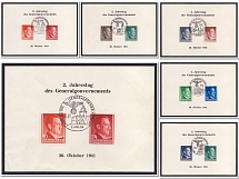 1941 General Government, Germany Souvenir Sheets (Special Commemorative Cancellations)