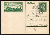 1938 Michel P 272 postally used on 5 September. Panorama of Nuremberg