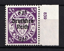1939 12pf Third Reich, Germany (Control Number, CV $60, MNH)