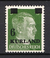1945 6pf on 5pf Kurland, German Occupation, Germany (Mi. 1 II, CV $100)