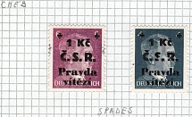 1945 Cheb, Czechoslovakia, Liberation Issues, Overprints