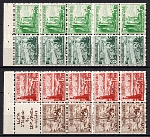 1937 Third Reich, Germany, Se-tenants, Zusammendrucke, Blocks (Mi. H-Bl. 109 B, 110 B, CV $70)