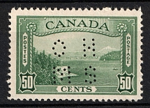 1937-38 50c Canada, Official Stamp (SG O106, Perfin, MNH)