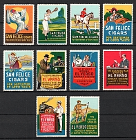 El Verso, Havana Cigars, Cuba, Stock of Cinderellas, Non-Postal Stamps, Labels, Advertising, Charity, Propaganda
