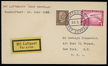 Worldwide Air Post Stamps and Postal History - Germany - Zeppelin Flights - 1933 (June 20), Two Short Flights to Switzerland, cover franked by two stamps, including Zeppelin 1m carmine, tied with on-board ''20.6.33'' cancel, …
