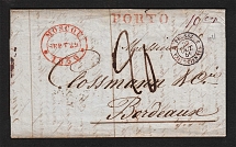 1850 Cover from Moscow to Bordeaux France (Dobin 3.05 - R4, Dobin 8.03 - R5)