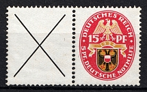 1929 15pf Weimar Republic, Germany (Mi. W 36, Zusammendrucke, CV $50)