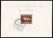 1936 Third Reich, Germany, Souvenir Sheet (Mi. Bl. 4 X, Special Cancellation MUNICH, CV $20)