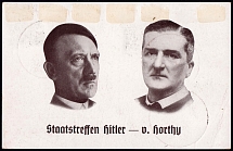 1938 Germany, Die Horthy - Hitler Treffen Postcard, Special Cancellation Nurnberg - Kiel