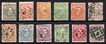 1870-88 India, Netherlands Colonies (Mi. 3 - 16, Canceled, CV $110)
