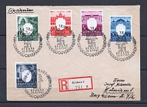 1943 General Government registerd cover to Munich with full set and special postmark CV 95 EUR
