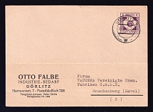1945 (10 Sep) Gorlitz, Business Telegram to Brandenburg (Havel) franked with 6 pf, Germany Local Post (Mi. 10)