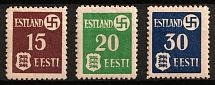 1941 German Occupation of Estonia, Germany (Mi. 1 x - 3 x, Full Set, CV $70, MNH)