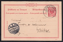 1897 German Offices in China, Postcard from Tianjin to Gorlitz