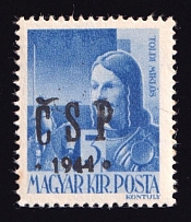 1944 3f Khust, Carpatho-Ukraine CSP (Signed, CV $140, MNH)