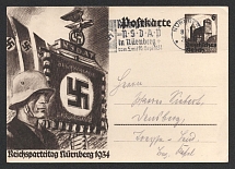 1934 'The Reich Party Congress Nuremberg 1934', Propaganda Postal stationery, Third Reich Nazi Germany