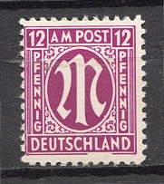 1945-46 Germany British and American Zones 12 Pf (Broken Frame, CV $160, Print Error, MNH)