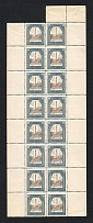 1909 3k Poltava Zemstvo, Russia (Schmidt #49, COMPLETE Sheet, CV $320+, MNH)