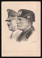 1938 (10 May) Hitler and Mussolini, Nazi Fascist Italy, Third Reich Propaganda, Postcard from Rome to Erfurt