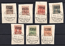 1919 (30 Oct) Krakow on pieces, Overprint 'Porto', Postage Due Stamps, Local Issue, Poland (Used)