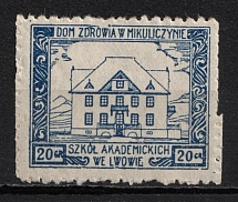 20gr Academic School in Lviv, House of Health in Mikulichyn, Poland, Non-Postal, Cinderella
