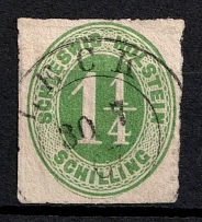 1865 1 1/4s Schleswig, German States, Germany (Mi. 9, Canceled, CV $30)