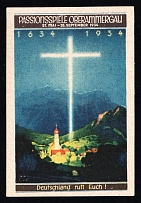 1934 Third Reich, Germany, Mini Poster Stamp for the Play 'Oberammergau Passion', Non-Postal