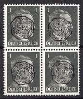1945 1pf Lobau (Saxony), Germany Local Post, Block of Four (Mi. 3 a, CV $270, MNH)