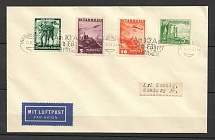 1933 Austria + Third Reich stamps on airmail cover to Hamburg